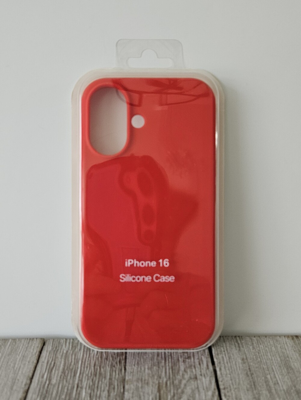 iPhone 16 Bright Red Silicone Cell Phone Case New Factory Sealed.